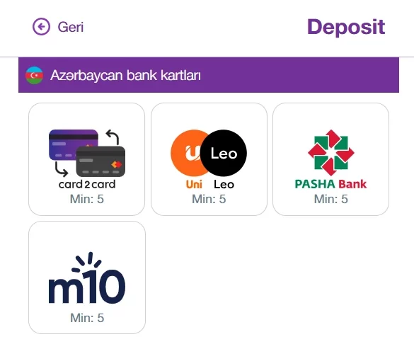 depozit üsulları